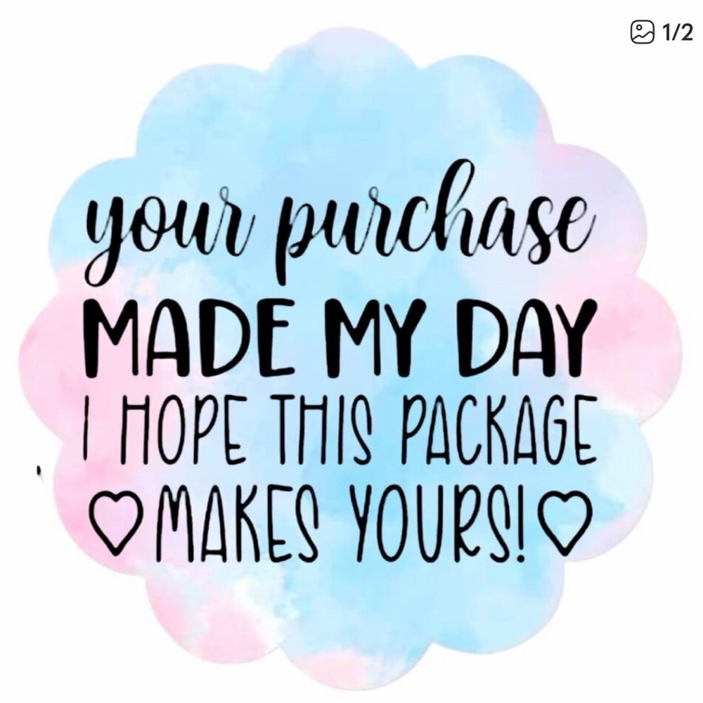 Blue and Pink Thank You Stickers